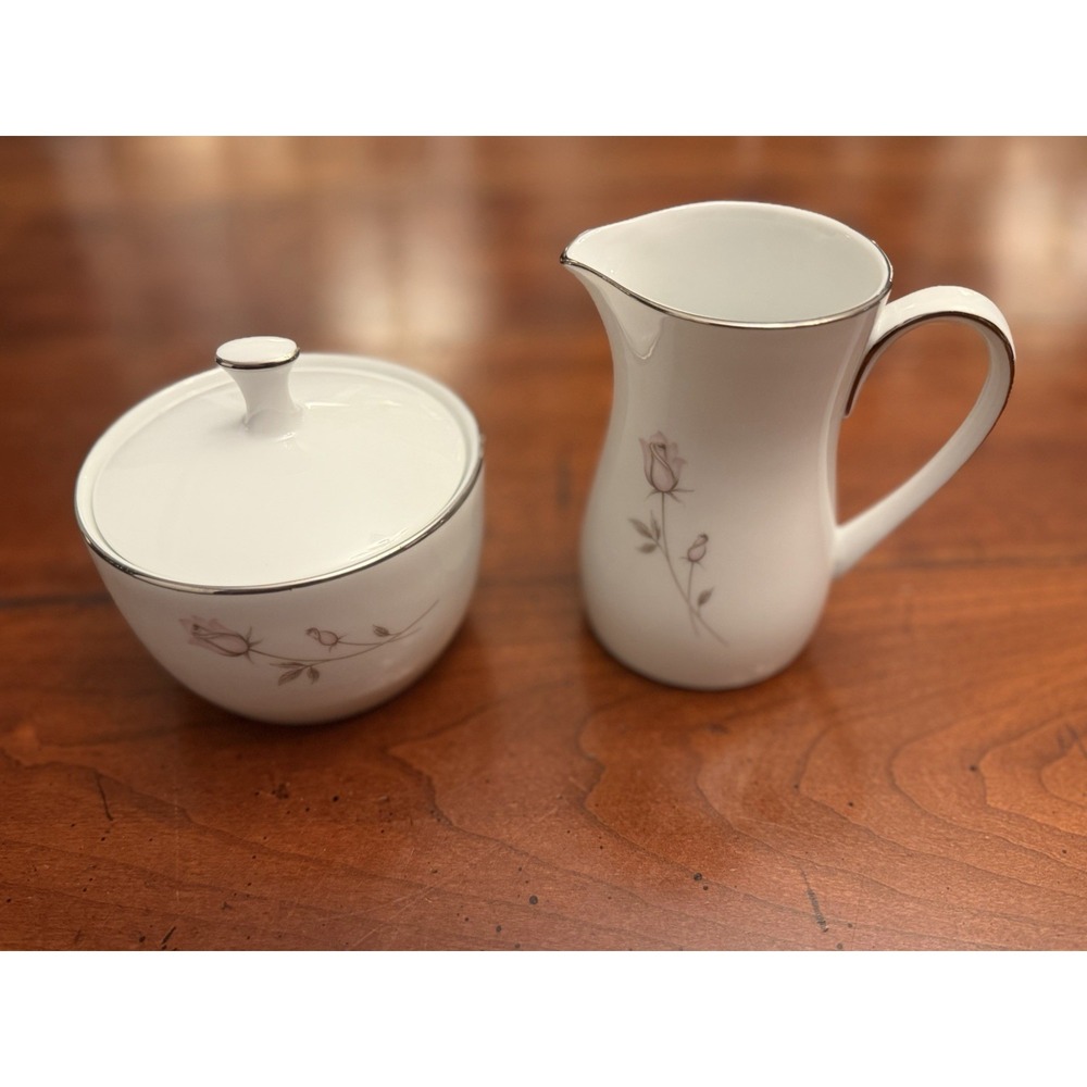 Noritake Pasadena 6311 Creamer and Lidded Sugar Bowl Set Vintage Fine China